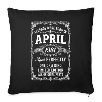 Génial depuis Avril 1981 - Housse de coussin décorative 45 x 45 cm - noir - Devant