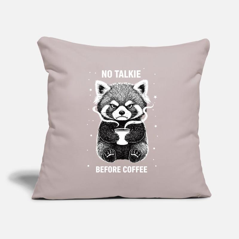 Pas de conversation devant le panda roux amateur de café Housse de coussin décorative 45 x 45 cm