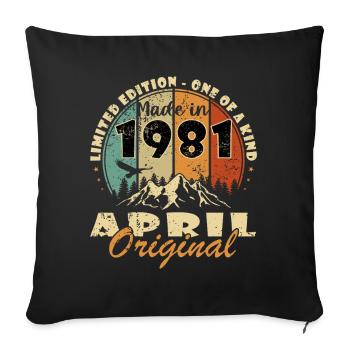 1981 Édition Limitée Original Berg - Housse de coussin décorative 45 x 45 cm - noir - Devant