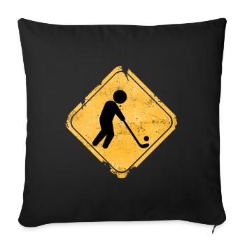 Rustik Sign Hockey Silhouette - Housse de coussin décorative 45 x 45 cm - noir - Devant