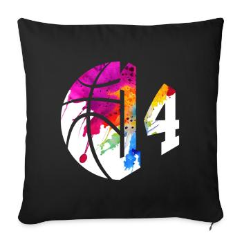 NON. 14 NUMÉRO 14 BASKETBALL 14E ANNIVERSAIRE - Housse de coussin décorative 45 x 45 cm - noir - Devant