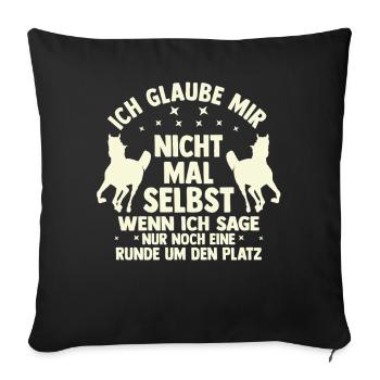 Reiten Pferdeliebhaber Reiterhof Pferde - Sofakissenbezug 45 x 45 cm - Schwarz - Vorne