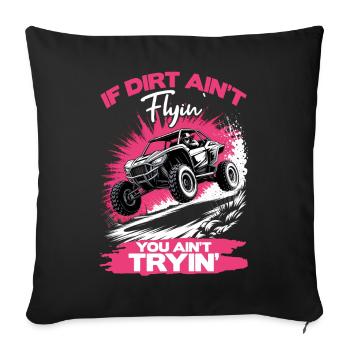UTV Off Road Girl Woman 4 Wheeler Side by side - Sofakissenbezug 45 x 45 cm - Schwarz - Vorne
