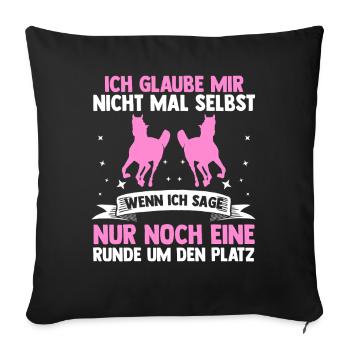 Reiten Pferdeliebhaber Reiterhof Pferde - Sofakissenbezug 45 x 45 cm - Schwarz - Vorne