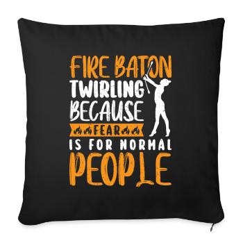 Dancing Vortex Dance School Fire Stick Dancer - Sofa pillowcase 17,3'' x 17,3'' (45 x 45 cm) - black - Front