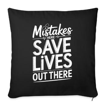 Erreurs de paramédic ici Sauvent des vies Soins d’urgence - Housse de coussin décorative 45 x 45 cm - noir - Devant