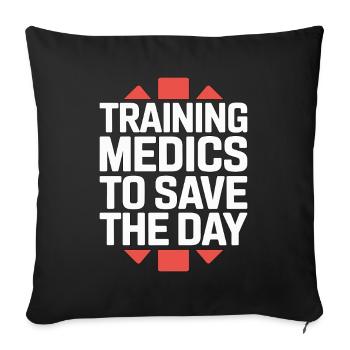 Paramedic Training Medics To Save EMS Educator - Sofa pillowcase 17,3'' x 17,3'' (45 x 45 cm) - black - Front