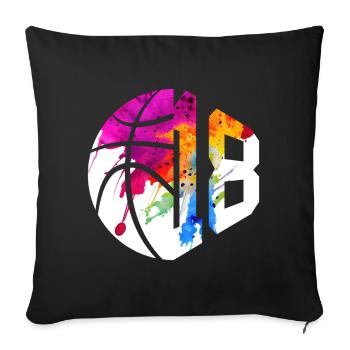 NON. 18 NUMÉRO 18 BASKET 18E ANNIVERSAIRE - Housse de coussin décorative 45 x 45 cm - noir - Devant