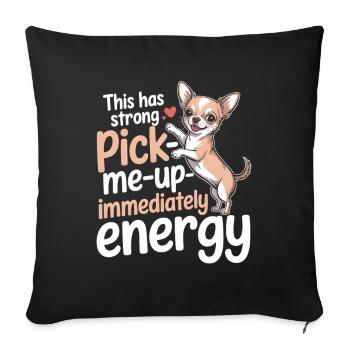 Lift up immediately | Chihuahua Good Mood - Sofa pillowcase 17,3'' x 17,3'' (45 x 45 cm) - black - Front
