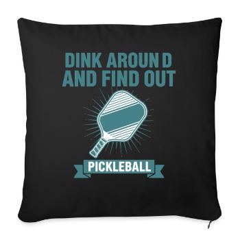Pickleball S’amuse et découvre l’amour des joueurs - Housse de coussin décorative 45 x 45 cm - noir - Devant