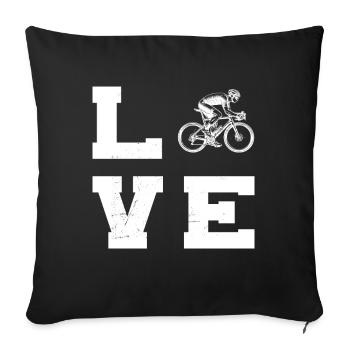 Gift idea for a road bike with road bike - Sofa pillowcase 17,3'' x 17,3'' (45 x 45 cm) - black - Front