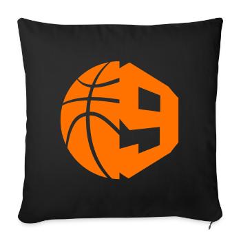 NR. 9 BASKETBALL NUMMER 9 BASKETBALL 9. GEBURTSTAG - Sofakissenbezug 45 x 45 cm - Schwarz - Vorne