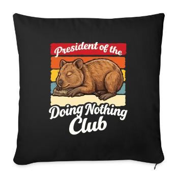 Quokka Doing Nothing Club Shirt Lustig Geschenk - Sofakissenbezug 45 x 45 cm - Schwarz - Vorne