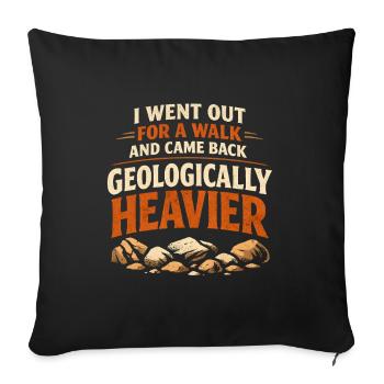 Dos plus dur | Collecteur de pierres en géologie - Housse de coussin décorative 45 x 45 cm - noir - Devant