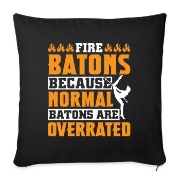 Dancing Vortex Dance School Fire Stick Dancer - Sofa pillowcase 17,3'' x 17,3'' (45 x 45 cm) - black - Front