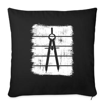 Compas - Housse de coussin décorative 45 x 45 cm - noir - Devant