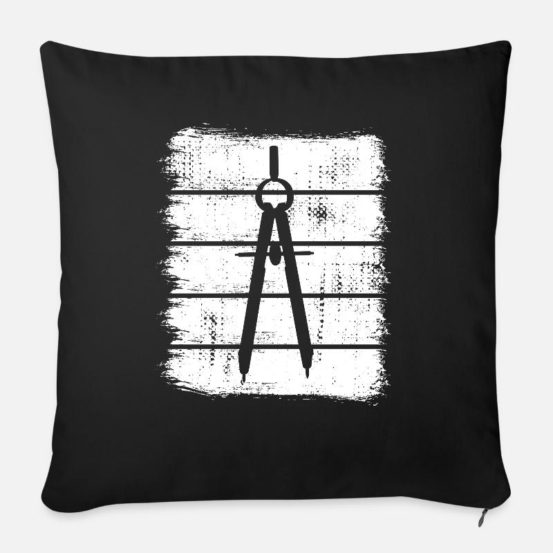 Zirkel - Sofakissenbezug 45 x 45 cm - Schwarz