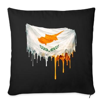 Drapeau chypriote couleur - Housse de coussin décorative 45 x 45 cm - noir - Devant