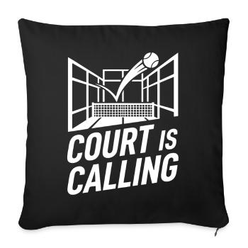 Court is Calling Padel Tennis Lifestyle Sport - Sofa pillowcase 17,3'' x 17,3'' (45 x 45 cm) - black - Front