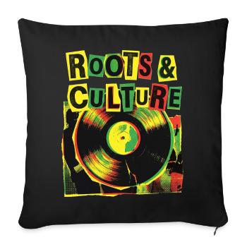 Roots And Culture Reggae - Sofakissenbezug 45 x 45 cm - Schwarz - Vorne