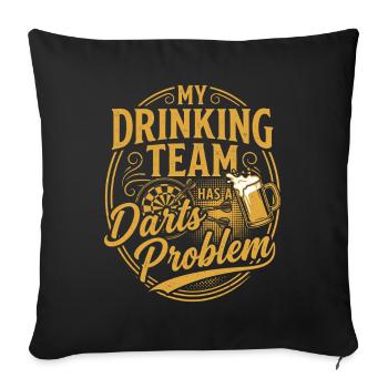 Darts Beer Shirt Funny Gift Darts Player - Sofa pillowcase 17,3'' x 17,3'' (45 x 45 cm) - black - Front
