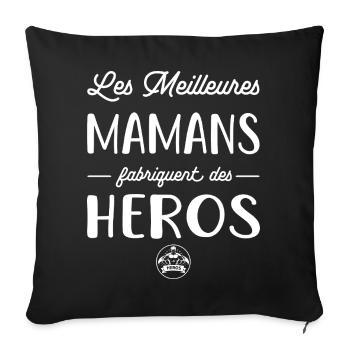 Les meilleures mamans fabriquent des héros - Housse de coussin décorative 45 x 45 cm - noir - Devant