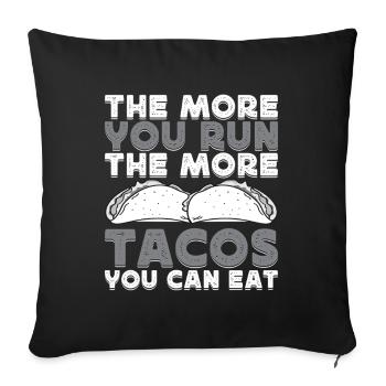 Marathonien Plus Tu Cours Plus Que Tacos Mange T - Housse de coussin décorative 45 x 45 cm - noir - Devant