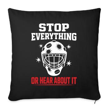 Gardien de but de hockey Cadeau de but Vie de gardien de hockey - Housse de coussin décorative 45 x 45 cm - noir - Devant