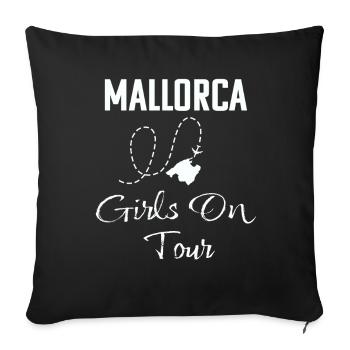 Majorque, les filles en tournée - Housse de coussin décorative 45 x 45 cm - noir - Devant