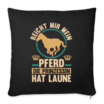 Reiten Pferdeliebhaber Reiterhof Pferde - Sofakissenbezug 45 x 45 cm - Schwarz - Vorne