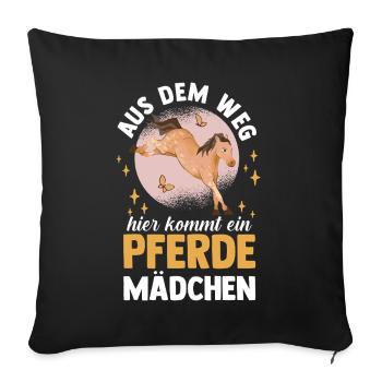 Reiten Pferdeliebhaber Reiterhof Pferde - Sofakissenbezug 45 x 45 cm - Schwarz - Vorne