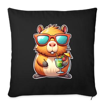 Capybara  - Sofakissenbezug 45 x 45 cm - Schwarz - Vorne