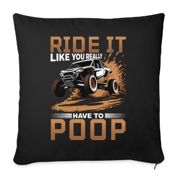 UTV Tout-Terrain Boy Men 4 Wheels Side by Side - Housse de coussin décorative 45 x 45 cm - noir - Devant