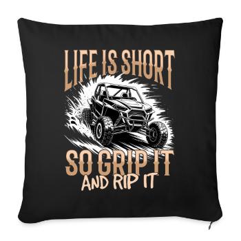 UTV Tout-Terrain Boy Men 4 Wheels Side by Side - Housse de coussin décorative 45 x 45 cm - noir - Devant