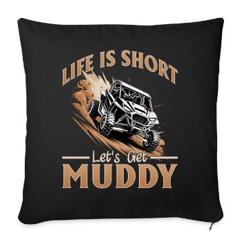 UTV Tout-Terrain Boy Men 4 Wheels Side by Side - Housse de coussin décorative 45 x 45 cm - noir - Devant