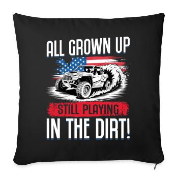 UTV Tout-Terrain Boy Men 4 Wheels Side by Side - Housse de coussin décorative 45 x 45 cm - noir - Devant