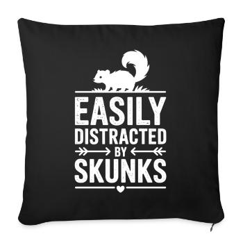 Paroles de moufette Cadeau drôle de moufette - Housse de coussin décorative 45 x 45 cm - noir - Devant