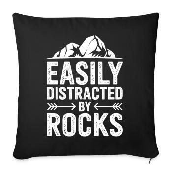 Stones Sayings Stones Funny Stones Gift - Sofa pillowcase 17,3'' x 17,3'' (45 x 45 cm) - black - Front