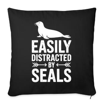 Seal Sayings Seals, Funny Seals, Gift - Sofa pillowcase 17,3'' x 17,3'' (45 x 45 cm) - black - Front