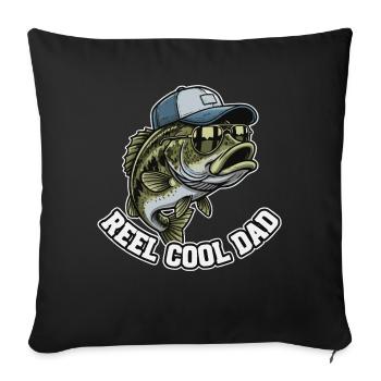 Mouliner Papa Cool Pêche Papa Père - Housse de coussin décorative 45 x 45 cm - noir - Devant