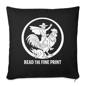Lisez le folklore sombre des petites lignes - Housse de coussin décorative 45 x 45 cm - noir - Devant