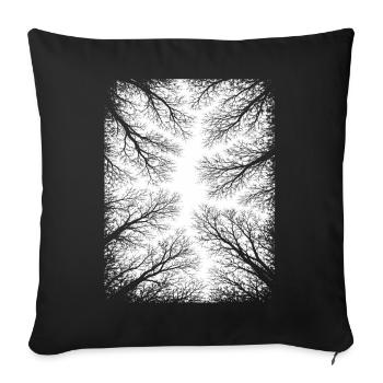 Perspective des arbres forestiers Camping en plein air nature - Housse de coussin décorative 45 x 45 cm - noir - Devant