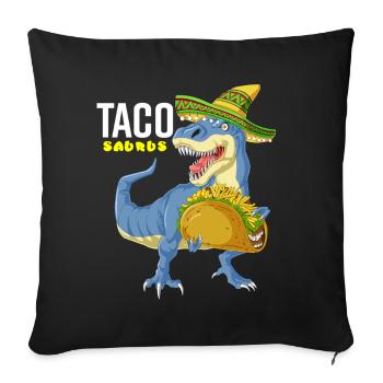 Tacosaurus Cinco De Mayo Shirt - Sofa pillowcase 17,3'' x 17,3'' (45 x 45 cm) - black - Front