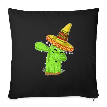 Éponge la chemise mexicaine Cactus - Housse de coussin décorative 45 x 45 cm - noir - Devant