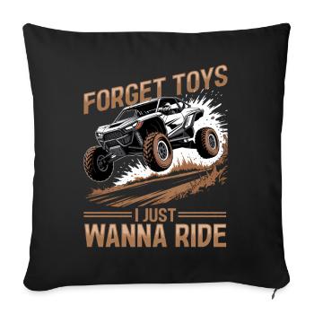 UTV Tout-Terrain Boy Men 4 Wheels Side by Side - Housse de coussin décorative 45 x 45 cm - noir - Devant