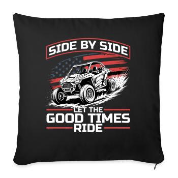 UTV Tout-Terrain Boy Men 4 Wheels Side by Side - Housse de coussin décorative 45 x 45 cm - noir - Devant