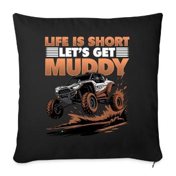 UTV Tout-Terrain Boy Men 4 Wheels Side by Side - Housse de coussin décorative 45 x 45 cm - noir - Devant
