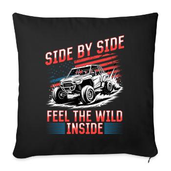 UTV Tout-Terrain Boy Men 4 Wheels Side by Side - Housse de coussin décorative 45 x 45 cm - noir - Devant
