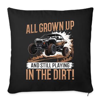 UTV Tout-Terrain Boy Men 4 Wheels Side by Side - Housse de coussin décorative 45 x 45 cm - noir - Devant