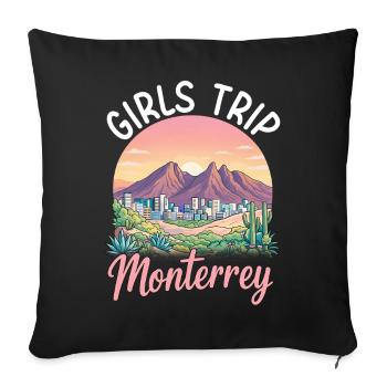 Monterrey Girls Trip - Sofa pillowcase 17,3'' x 17,3'' (45 x 45 cm) - black - Front